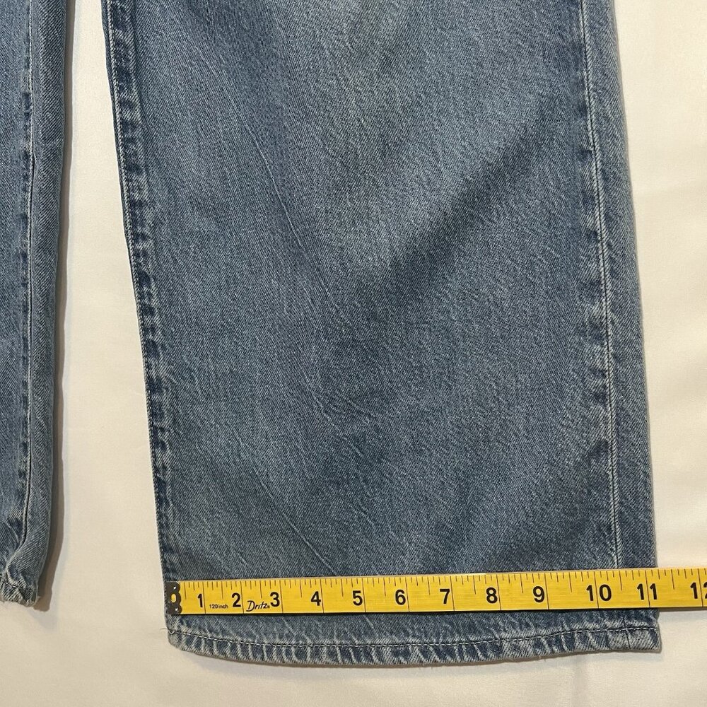 Madewell Women’s Super Wide Leg Jeans Size 31 Blue Button Fly High Rise - Picture 11 of 16